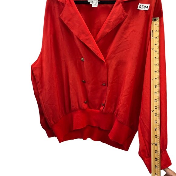 ANDREA GAYLLE WOMEN BLOUSE COLOR RED SIZE 18 LONG SLEEVE - Picture 12 of 12